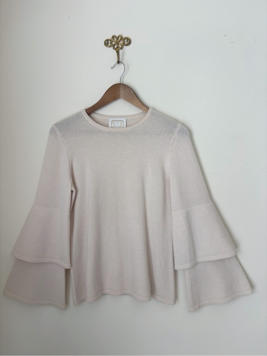 Sail to Sable Sweaters - STS Sail to Sable Cream Wool Cashmere Bell Sleeve Sweater Small